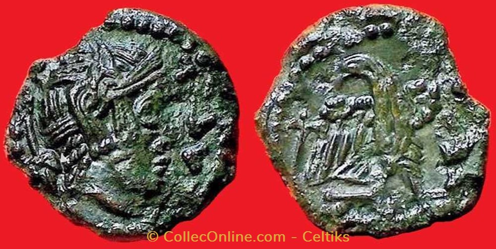 bronze CATAL à l'aigle et à l'amphore monnaies antiques celtes bronze catal a aigle et a amphore