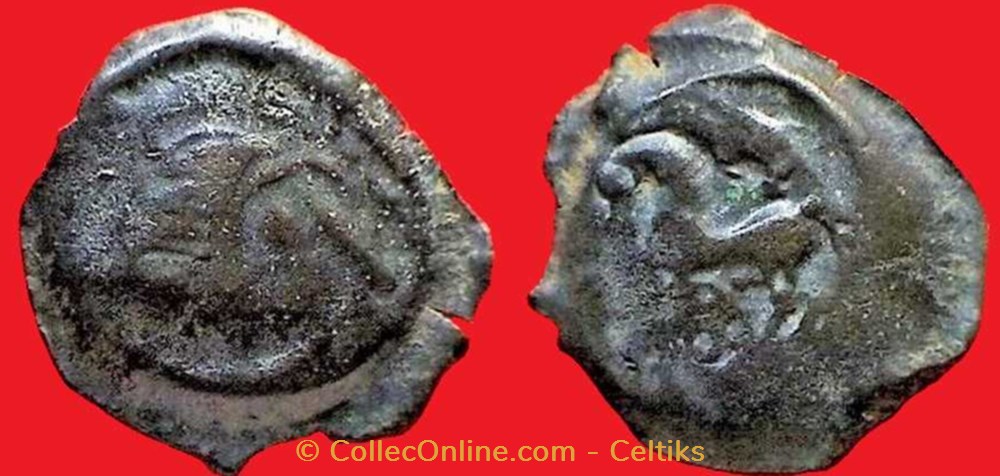 monnaies antiques celtes bronze au cheval et aux trois annelets