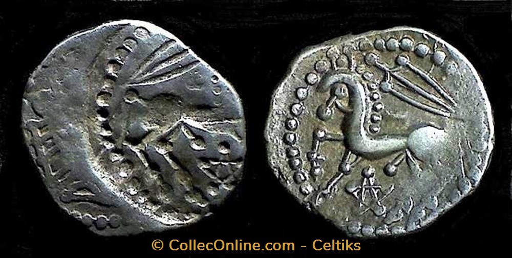 monnaie antique av jc ap gauloise incus denier au glaive et au pentagramme