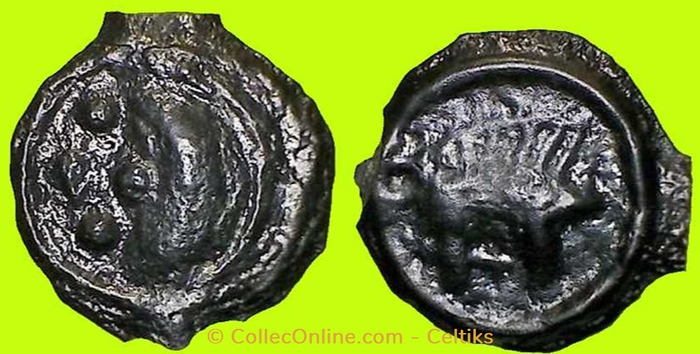 potin au sanglier et à la croisette * monnaies antiques celtes potin au sanglier et a la croisette
