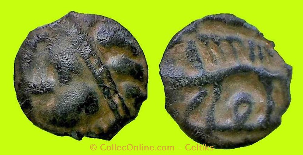 potin à la tête d'indien - cl 1 d 1 monnaies antiques celtes potin a la tete indien cl 1 d 1