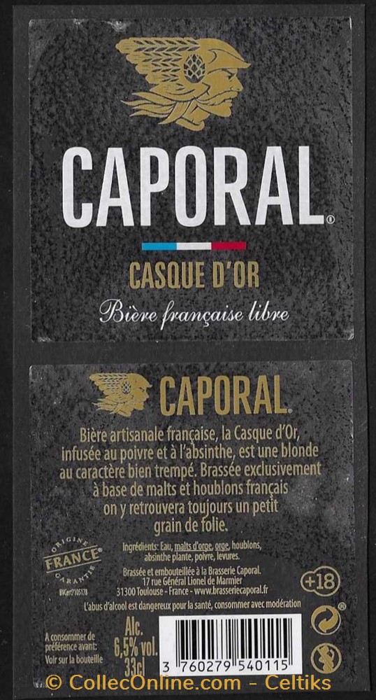 art de la table argenterie bistrot alimentation etiquettes biere caporal