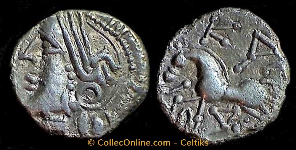 denier KALETEDOY - A2 var monnaies antiques celtes denier kaletedoy a2 var