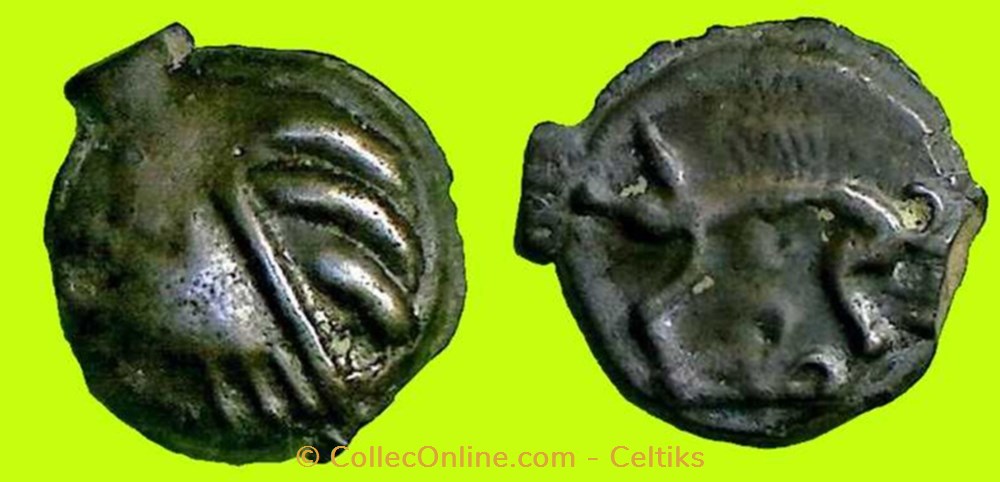 potin à la tête d'indien - cl 1 c monnaies antiques celtes potin a la tete indien cl 1 c