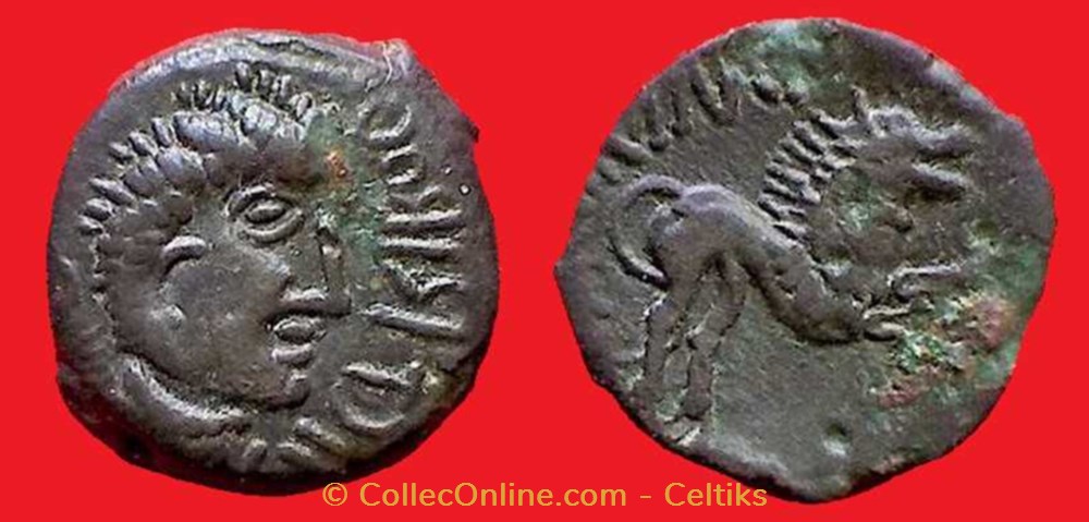 bronze au lion CIITRIROC ( SESTRIROS ) - A.HIR.IMP monnaies antiques celtes bronze au lion ciitriroc sestriros a hir imp
