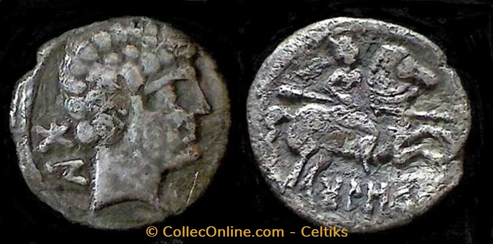 monnaies antiques celtes bolskan denier au cavalier