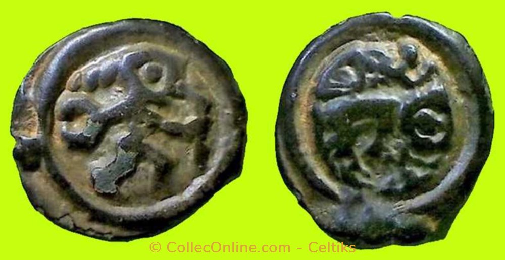potin au guerrier courant * monnaies antiques celtes potin au guerrier courant