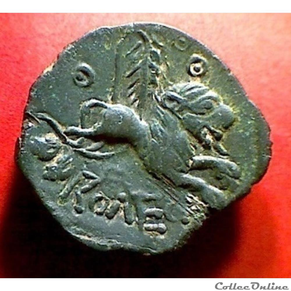 monnaie antique gauloise serie 67 dt 582 var bronze roveca au lion