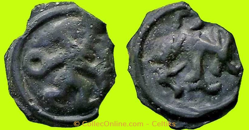 potin au guerrier courant et à l'élan # monnaies antiques celtes potin au guerrier courant et a elan