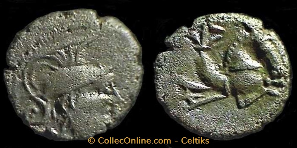 denier à l'hippocampe tête à droite monnaies antiques celtes denier a hippocampe tete a droite