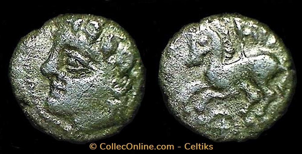 denier IZAVS au cheval et à la rouelle monnaies antiques celtes denier izavs au cheval et a la rouelle