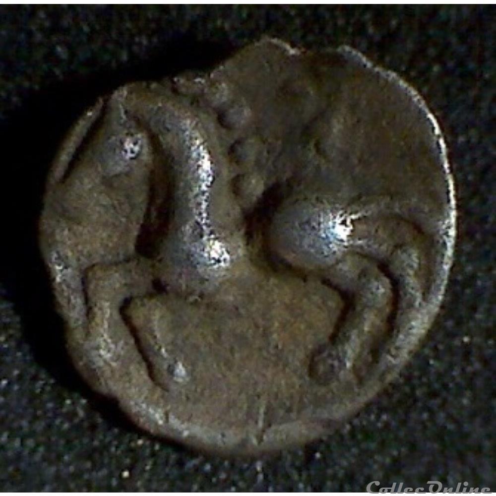 obole de billon " type MANCHIN II " monnaie antique gauloise obole de billon type manchin ii