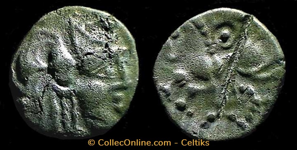 quinaire à la tête casquée au fleuron cheval à gauche monnaies antiques celtes quinaire a la tete casquee au fleuron cheval a gauche