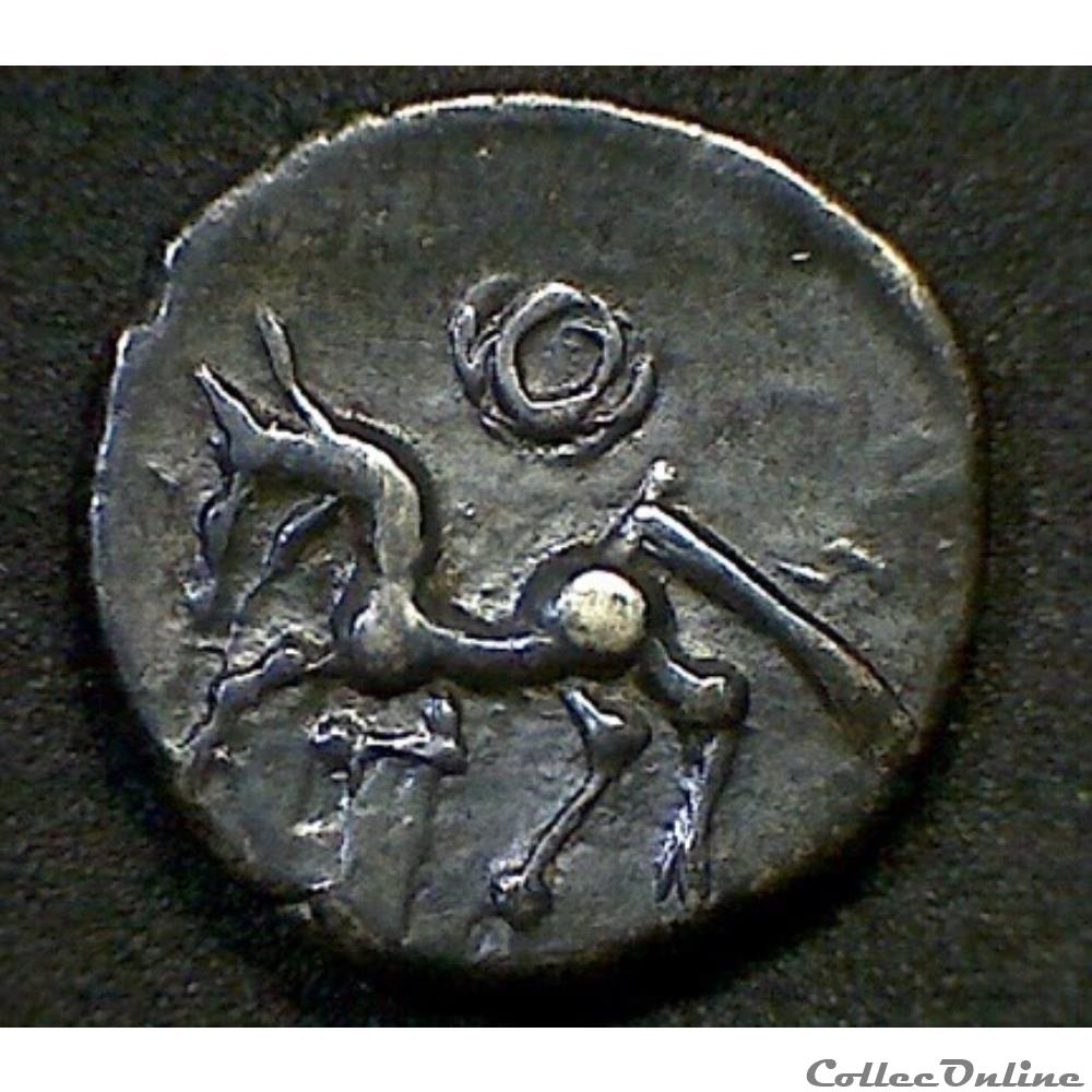 série 881 DT 3188 var quinaire à la tête casquée monnaie antique gauloise serie 881 dt 3188 var quinaire a la tete casquee