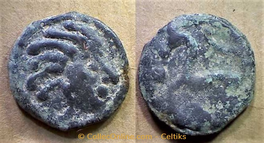 potin à la tête d'indien monnaies antiques celtes potin a la tete indien