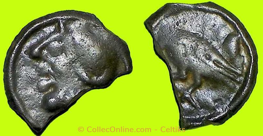 potin à l'oiseau - a monnaies antiques celtes potin a oiseau a
