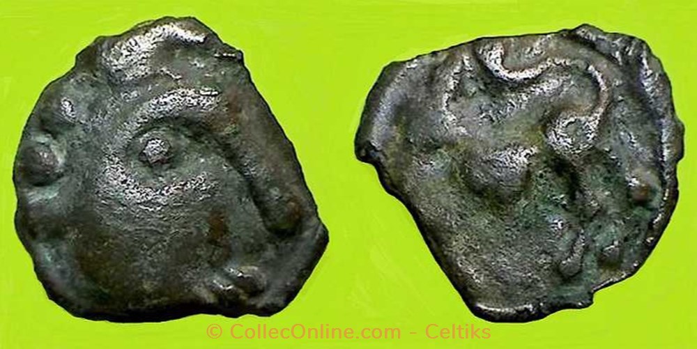 potin à la tête d'indien au gros nez busqué monnaies antiques celtes potin a la tete indien au gros nez busque