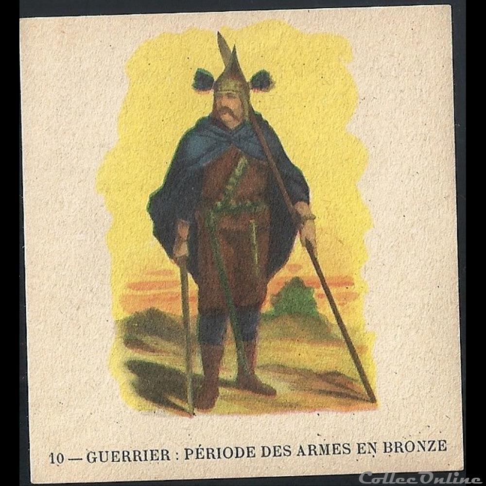 guerrier : période des armes en bronze chromo image alimentaire touristique guerrier periode des armes en bronze