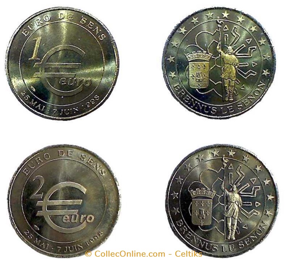 medailles france des villes monnaie coffret 1 et 2 euros ville de sens