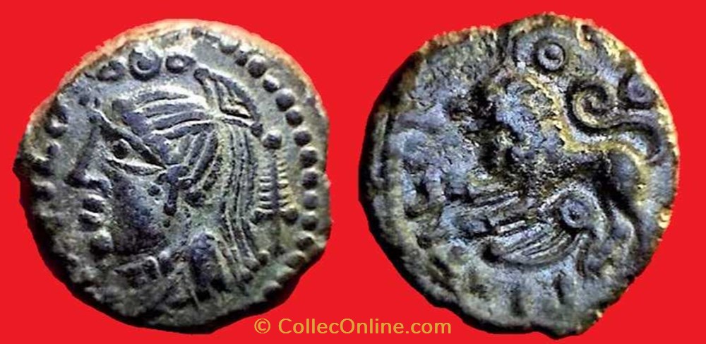 monnaies antiques celtes bronze pixtilos au lion