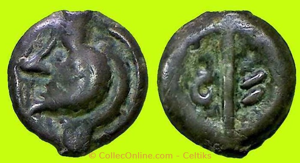 monnaies antiques celtes potin aux chevrons deux