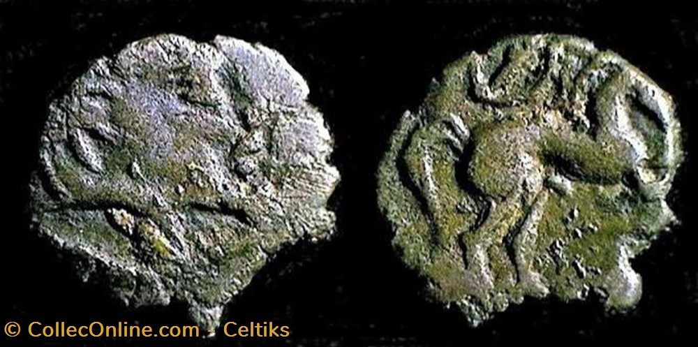 fraction au cheval et au bouclier - droite monnaies antiques celtes fraction au cheval et au bouclier droite