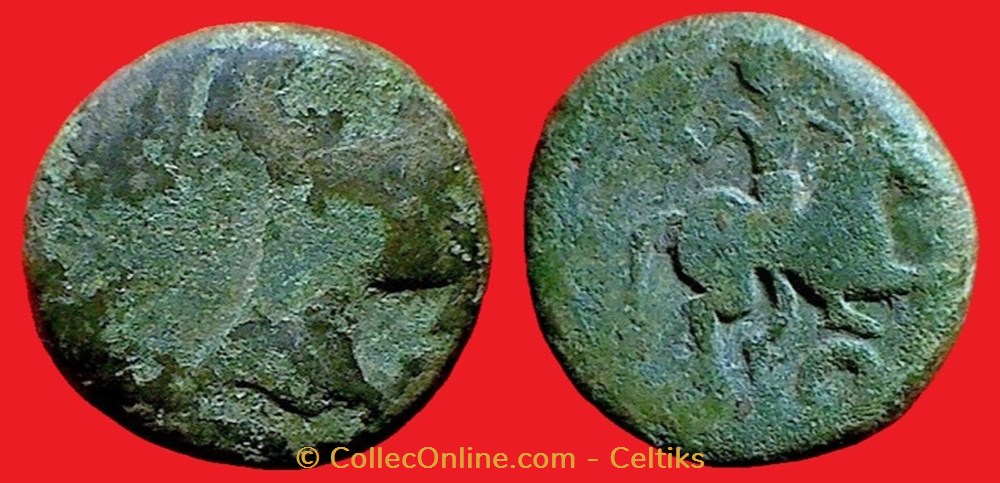 bronze VIROS au cavalier monnaies antiques celtes bronze viros au cavalier