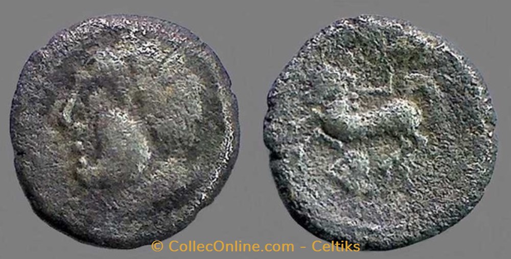 drachme au cheval et à la petite tête monnaies antiques celtes drachme au cheval et a la petite tete