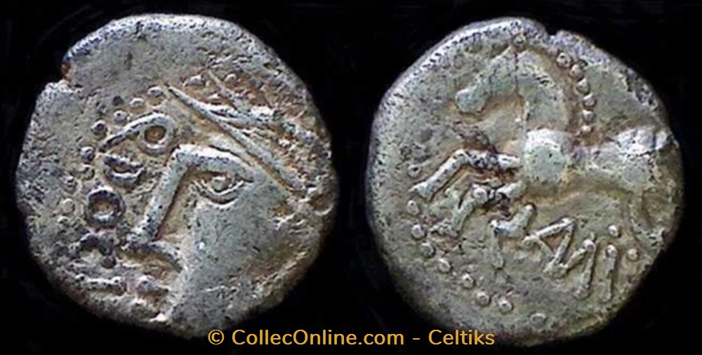denier Q.DOCI / SAMF - type 7 monnaies antiques celtes denier q doci samf type 7