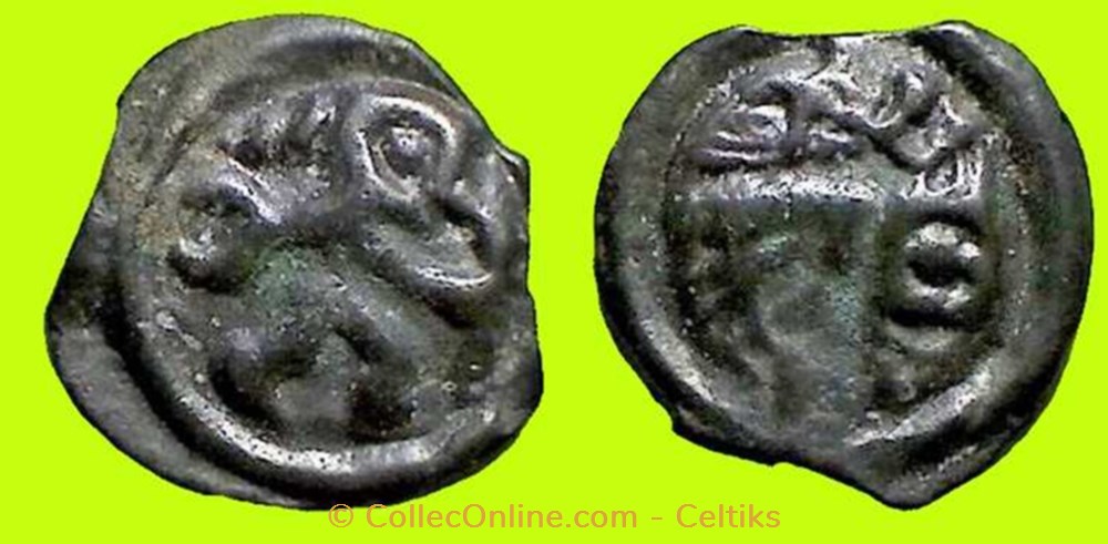 potin au guerrier courant * monnaies antiques celtes potin au guerrier courant