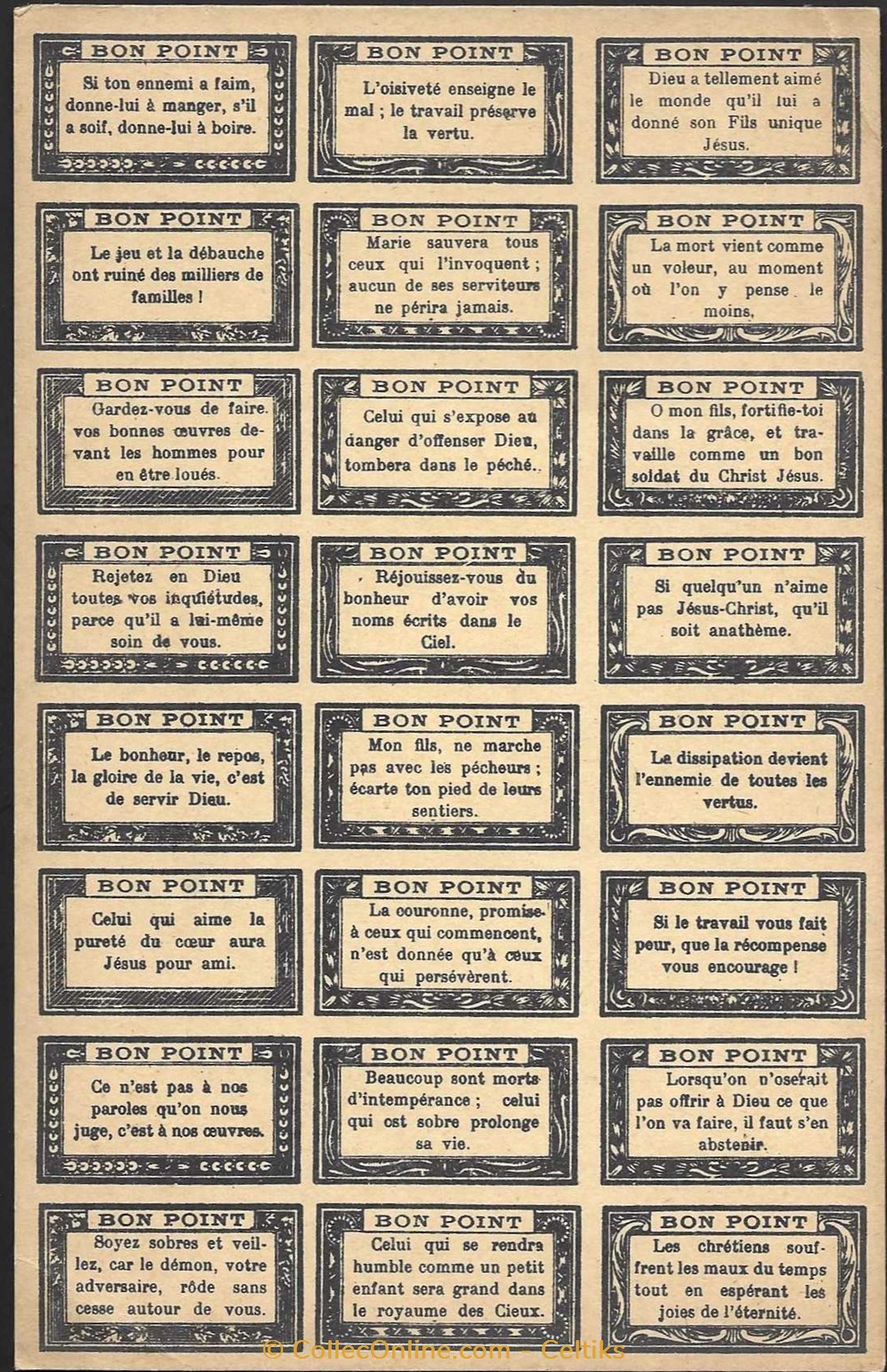 documents anciens bons points bon point planche