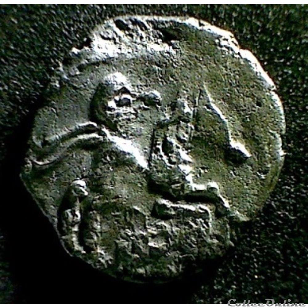 quinaire au profil luniforme et au trefle monnaie antique gauloise quinaire au profil luniforme et au trefle