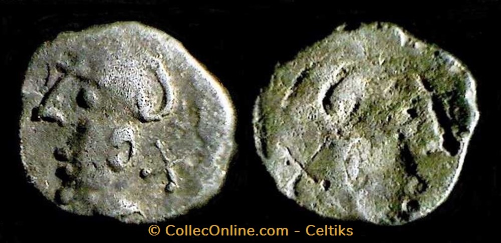 denier à la tête casquée - type 1a monnaies antiques celtes denier a la tete casquee type 1a