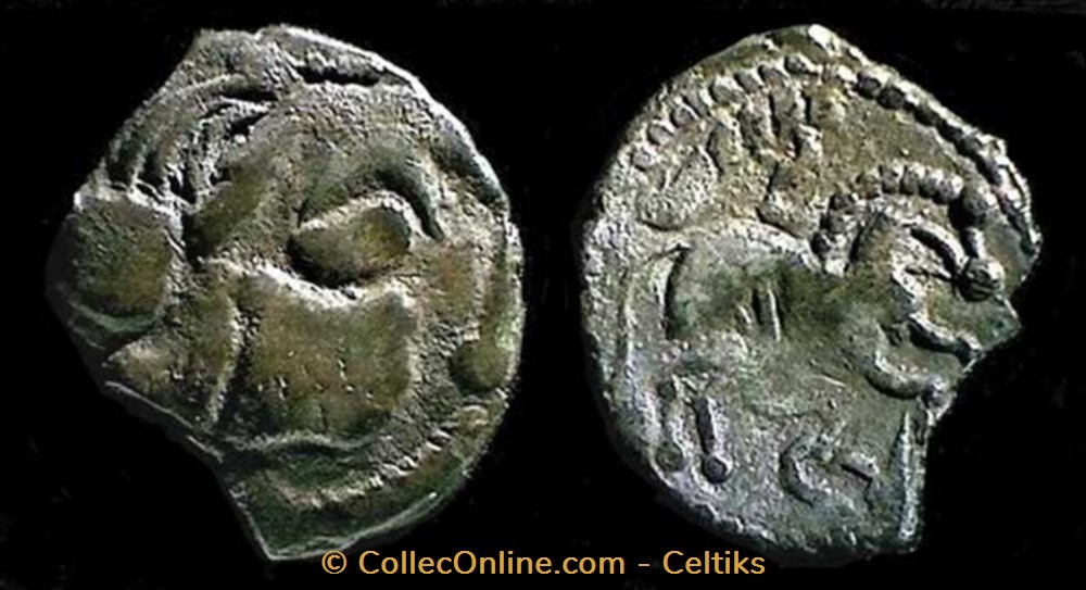 monnaies antiques celtes lamellaire derive a la tete de pallas