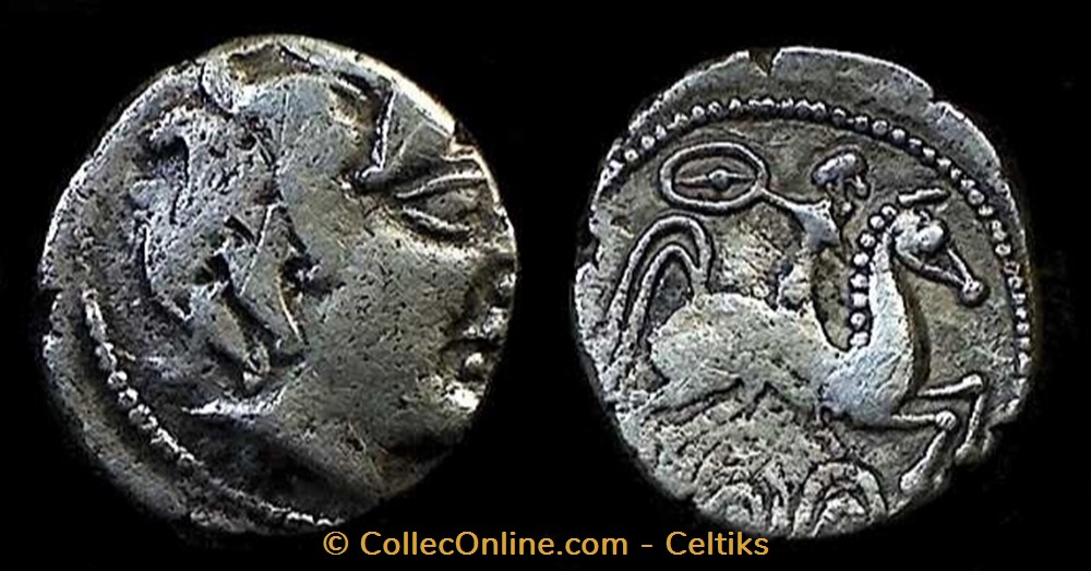 drachme au cavalier et au fleuron monnaies antiques celtes drachme au cavalier et au fleuron