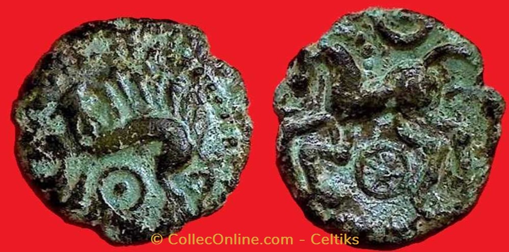 bronze au sanglier et au cheval * monnaies antiques celtes bronze au sanglier et au cheval