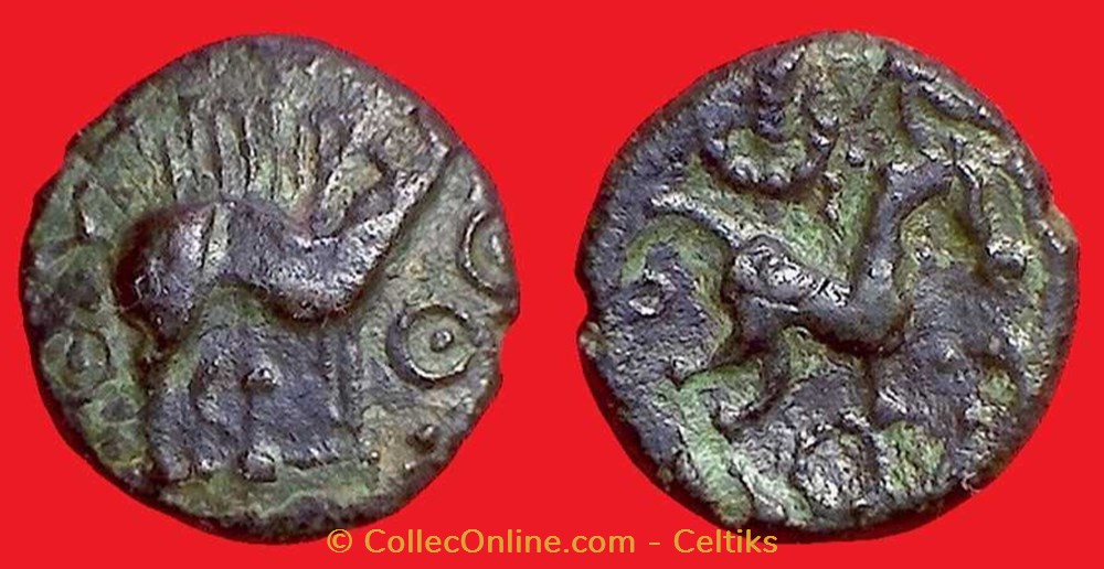bronze au sanglier enseigne et au cheval monnaies antiquite av jc ap gauloises bronze au sanglier enseigne et au cheval