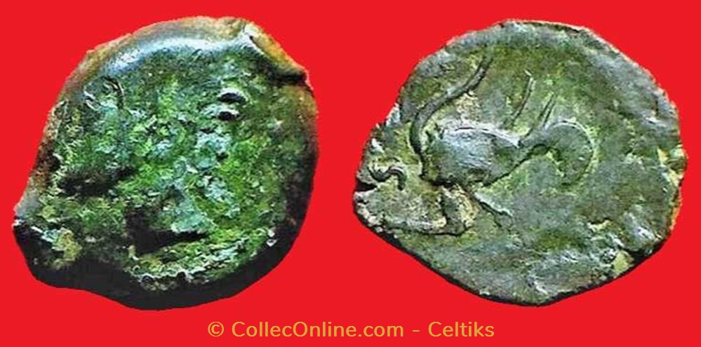 bronze IIPOS à l'échassier monnaies antiques celtes bronze iipos a echassier