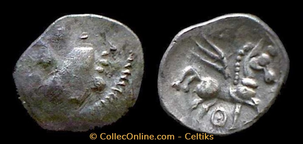 monnaies antiques celtes fraction au cheval aile