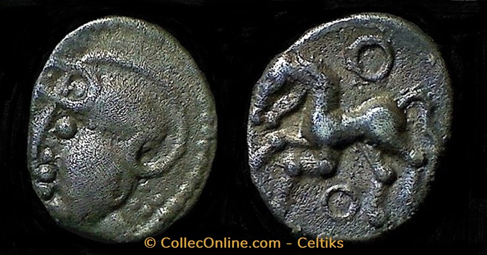 denier à la tête casquée - type 1b monnaies antiques celtes denier a la tete casquee type 1b
