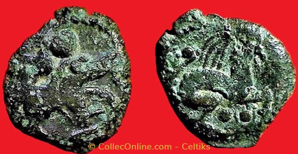 bronze au loup et au pégase à l'esse monnaies antiques celtes bronze au loup et au pegase a esse