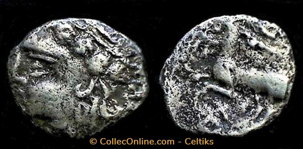 monnaies antiques celtes denier au cervide tete a gauche