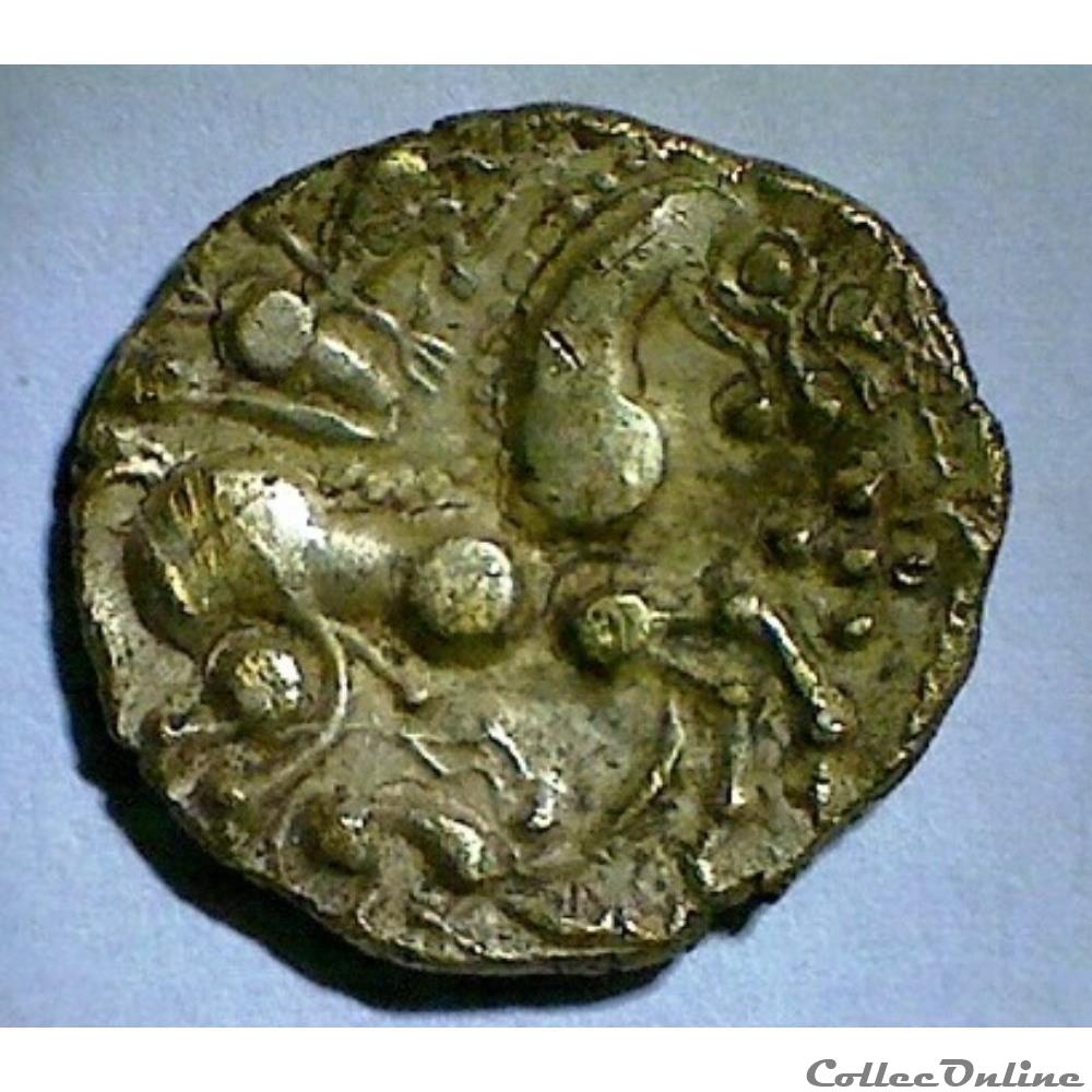 Série 396 DT 2395 var hèmistatère au loup monnaie antique gauloise serie 396 dt 2395 var hemistatere au loup