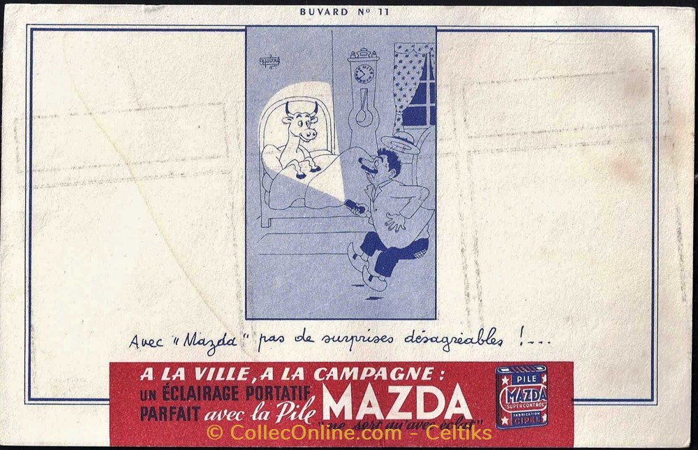 DUBOUT - MAZDA HYDRA 11 objets publicitaires buvards dubout mazda hydra 11