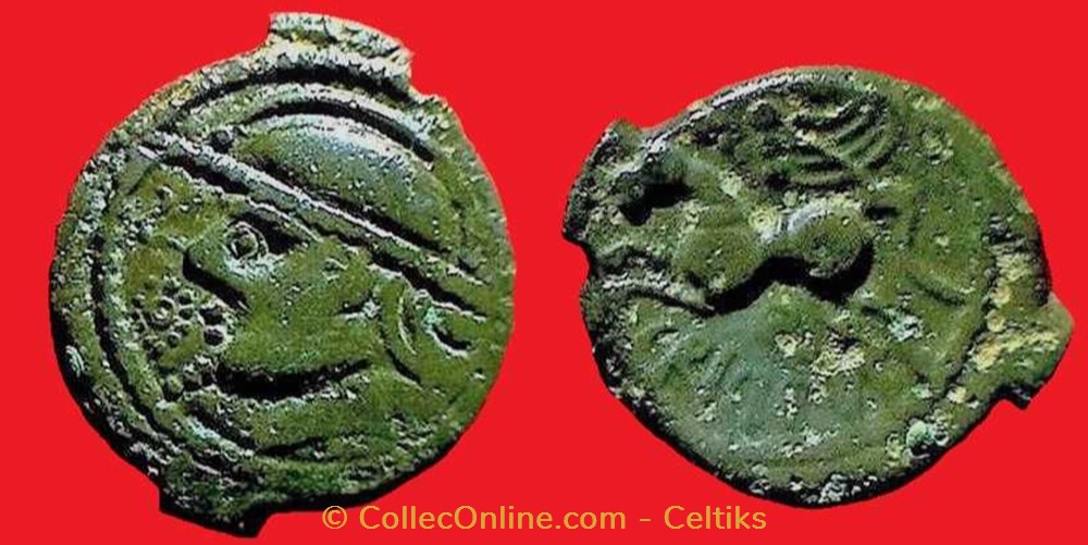 bronze CRICIRV barbu à l'annelet perlé pointé - a monnaies antiques celtes bronze cricirv barbu a annelet perle pointe a