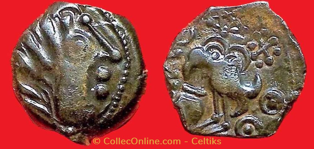 bronze à l'oiseau - classe 8 a monnaies antiques celtes bronze a oiseau classe 8 a