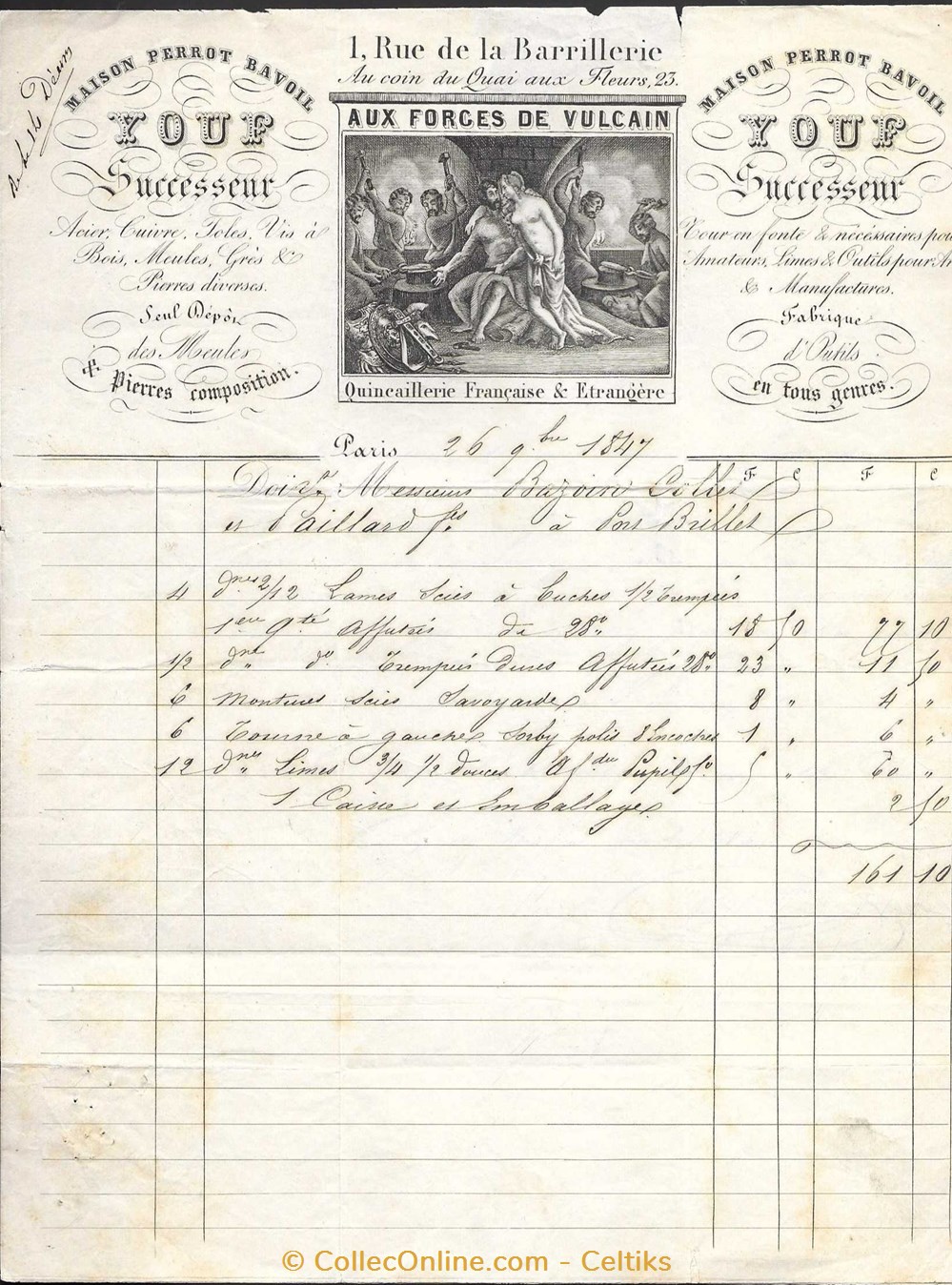 facture - maison PERROT BAVOIL documents anciens factures commerciaux facture maison perrot bavoil