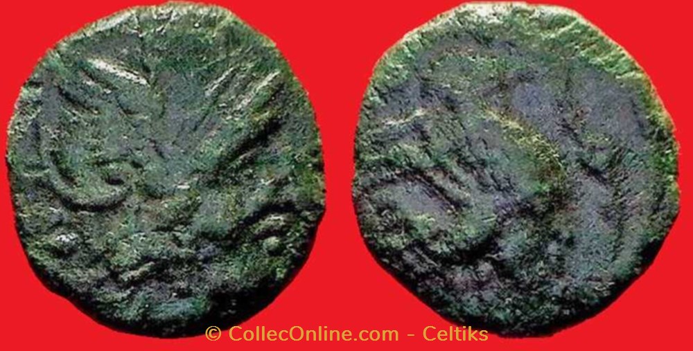 bronze au coq type BRACQUEMONT monnaies antiques celtes bronze au coq type bracquemont