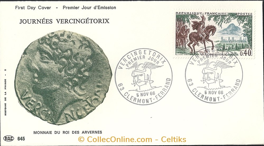 enveloppe - VERCINGETORIX timbre europe france enveloppe vercingetorix