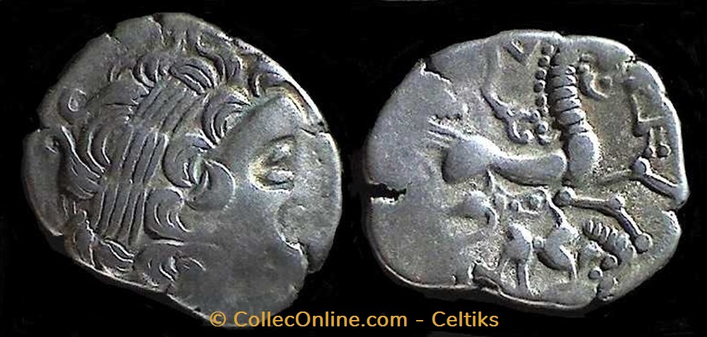 AULERQUES DIABLINTES - statère d'argent à la situle monnaies antiques celtes aulerques diablintes statere argent a la situle